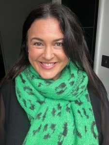 Asymmetric Leopard Scarf - Green